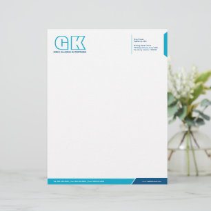 Papel Timbrado Modelo Letterhead Azul Profissional e Teto