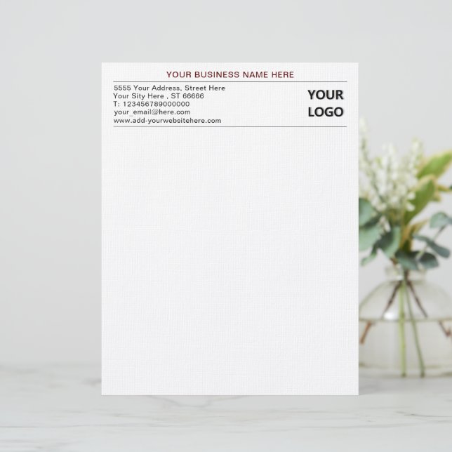 Papel Timbrado Modelo Letterhead da Design profissional (Em pé/Frente)
