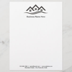 Papel Timbrado Modelo Letterhead Online Editável para Imóveis