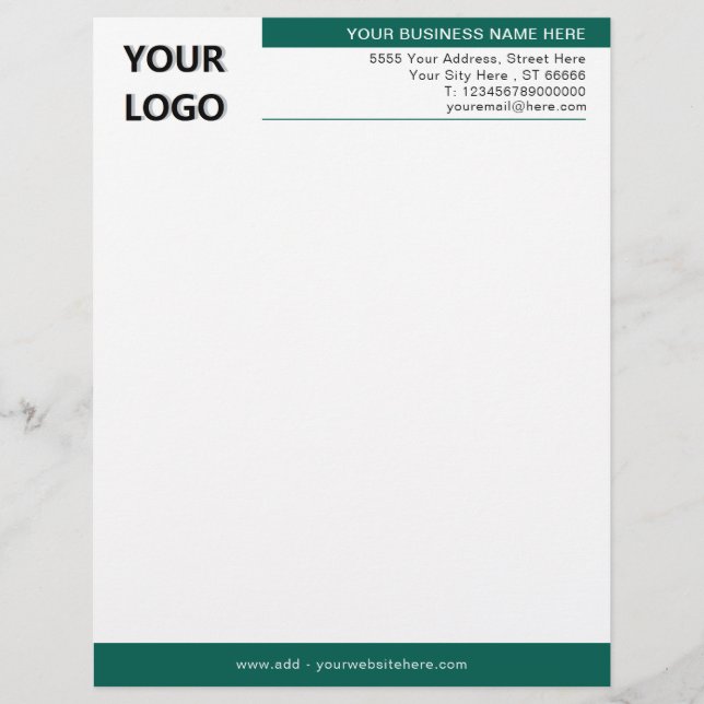 Papel Timbrado Modelo Letterhead profissional com Logotipo (Frente)