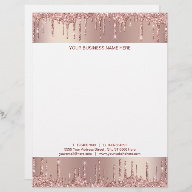 Papel Timbrado Modelo Literatura Dourada Rosa Personalizada (Frente/Verso)