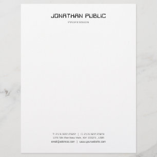 Papel Timbrado Modelo Moderno Simples Elegante Preto e Branco