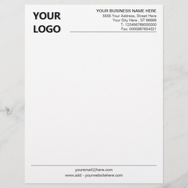 Papel Timbrado Modelo personalizado timbrado comercial com logoti (Frente)