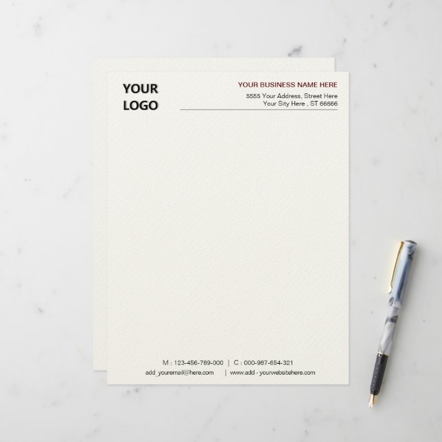 Papel Timbrado Modelo personalizado timbrado comercial com logoti (Frente/Verso In Situ)