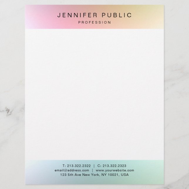 Papel Timbrado Modelo Simples Elegante Elegante Colorido da Tendê (Frente)