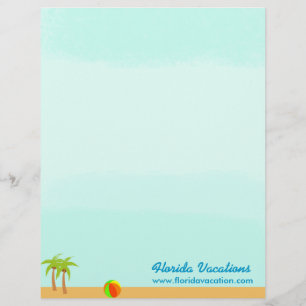 Papel Timbrado Modelo tropical das férias do caribe da praia
