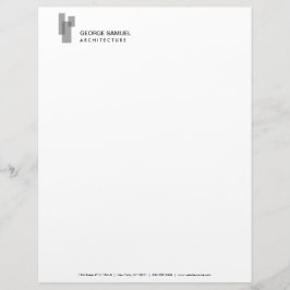 Papel Timbrado Modern Architectural Blocks Logo Gray/White