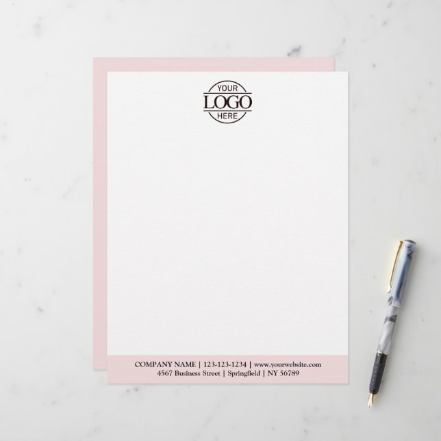 Papel Timbrado Modern Custom Company Business Logo Branding (Frente/Verso In Situ)