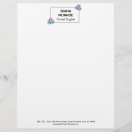 Papel Timbrado Modern Floral elegante personalizado