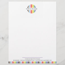 Papel Timbrado MODERN MINIMAL stripe logo rainbow pride LGBTQ