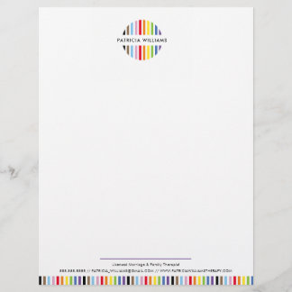 Papel Timbrado MODERN MINIMAL stripe logo rainbow pride LGBTQ