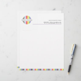 Papel Timbrado MODERN MINIMAL stripe logo rainbow pride LGBTQ