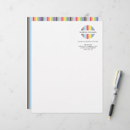Papel Timbrado MODERN MINIMAL stripe logo rainbow pride LGBTQ