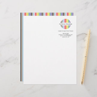 Papel Timbrado MODERN MINIMAL stripe logo rainbow pride LGBTQ