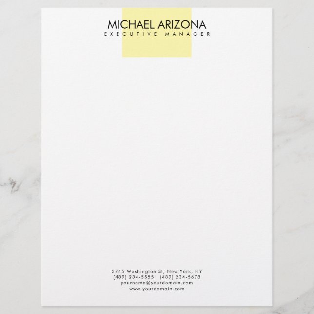 Papel Timbrado Modern Minimalist Simple Plain (Frente)