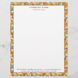Papel Timbrado Modern Retro Floral Pattern Company Name Details