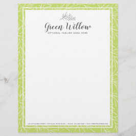 Papel Timbrado Moderna Folha Botânica Branches Greenery Minimalis