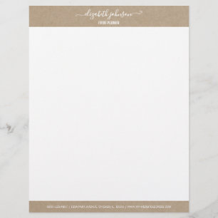 Papel Timbrado Moderno Minimalista Kraft Office Letterhead
