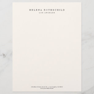 Papel Timbrado Moderno Minimalista Marfim Profissional Empresaria