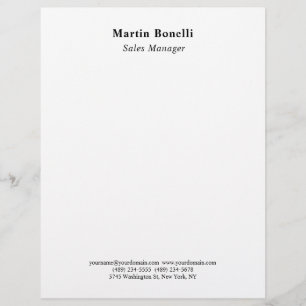 Papel Timbrado Moderno Profissional Clássico Preto e Branco