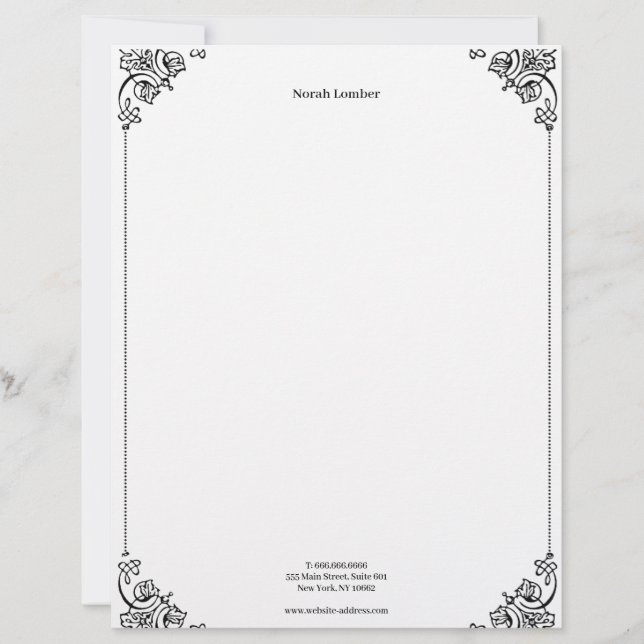 Papel Timbrado Moderno Simples Branco Profissional  (Frente)