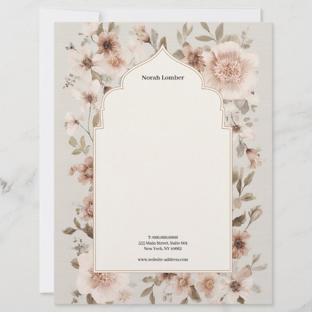 Papel Timbrado Moderno Simples Branco Profissional  (Frente)