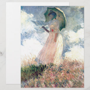 Papel Timbrado Monet Woman com Parasol à esquerda