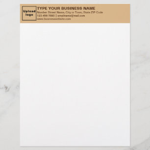 Papel Timbrado Monocromo Castanho Cabeçalho Comercial Letreiro