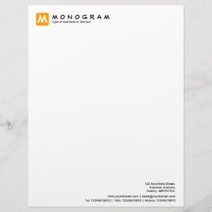 Papel Timbrado Monograma arredondado - Laranja claro