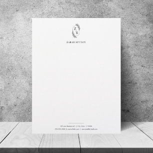 Papel Timbrado Monograma Botânico Elegante - Cabeça Mínima Minima