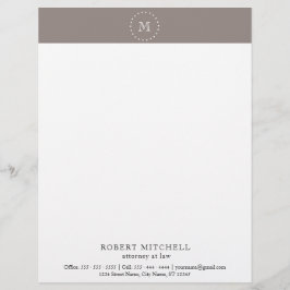 Papel Timbrado Monograma Brown Elegante Letterhead Profissional