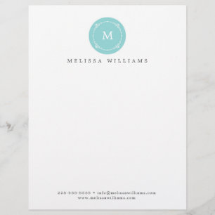 Papel Timbrado Monograma Creative Professional Modern Letterhead