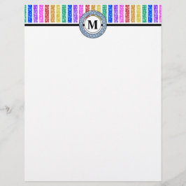 Papel Timbrado Monograma de distribuição colorida simples do arco
