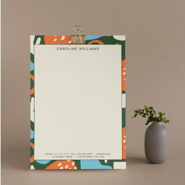 Papel Timbrado Monograma de Trabalho de arte de Abstrato de Padrã (Criador carregado)