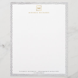Papel Timbrado Monograma do logotipo com Elegante Snakeskin Impre