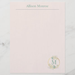 Papel Timbrado Monograma Floral