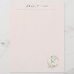 Papel Timbrado Monograma Floral