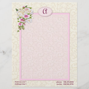 Papel Timbrado Monograma Floral - Personalizar