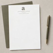 Monograma Minimalista Moderno Empresa Verde Oliva