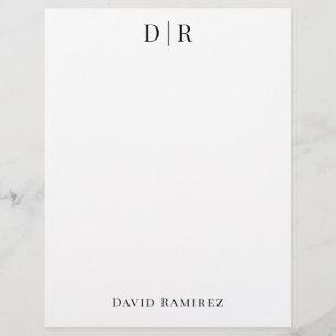 Papel Timbrado Monograma Personalizado Adicione seu próprio Nome