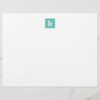 Monograma personalizado minimalista Aqua Blue