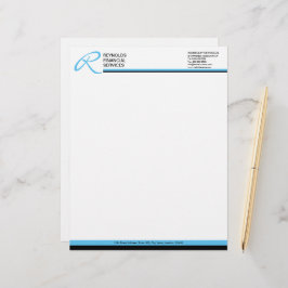 Papel Timbrado Monograma profissional em negócios azuis