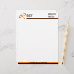 Papel Timbrado Monograma Profissional Laranja