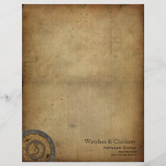 Papel Timbrado Monograma S de Steampunk do vintage
