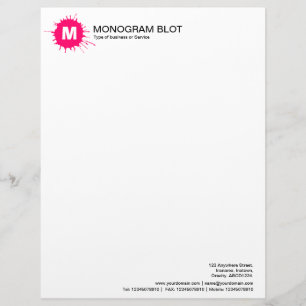 Papel Timbrado Monograma - Vermelho Neon