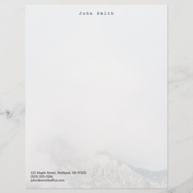 Papel Timbrado Montanha Minimalista Personalizada (Frente)