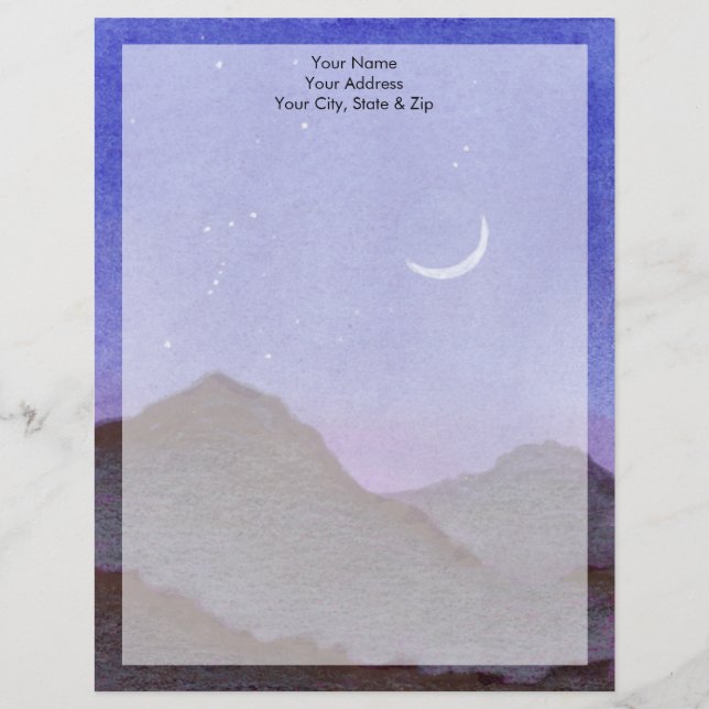 Papel Timbrado Montanhas da Lua Orion e Crescent (Frente)