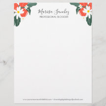 Morangos Nome Rascunho Floral Letrahead Moderna