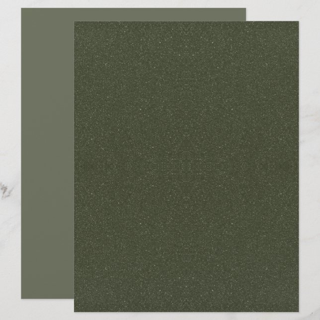 Papel Timbrado Moss Green Noise Effect Letterhead - Personalizáve (Frente/Verso)