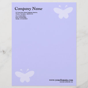 Papel Timbrado Motif de Borboleta Elegante - Azul Claro
